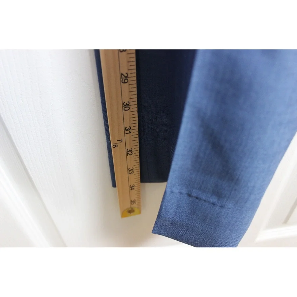 Calvin‎ Klein Mens Extreme Slim Fit Blue Wool Mohair Blend 2 Piece Suit 40L